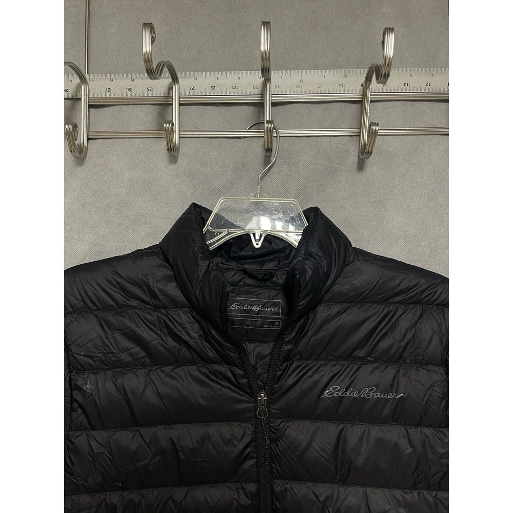 Eddie Bauer Jacket Men's M Black Goose Down EB 650 Puffer Coat Expedition Casual